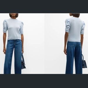 FRAME Ruched Cashmere-Wool Sweater MEDIUM